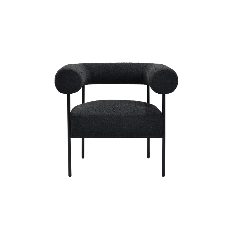 Palma Black Boucle Metal Arm Chair