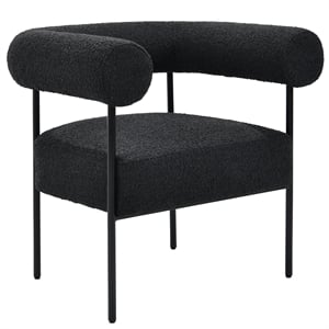Palma Black Boucle Metal Arm Chair