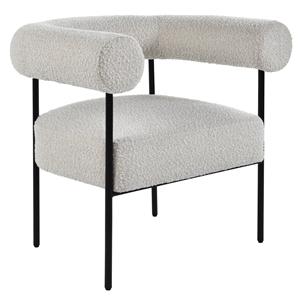 Palma Cream Boucle Metal Arm Chair