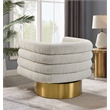 Yuni Cream Boucle Fabric Swivel Arm Chair