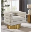 Yuni Cream Boucle Fabric Swivel Arm Chair