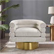 Yuni Cream Boucle Fabric Swivel Arm Chair