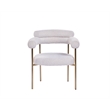 Harmonique Cream Boucle Fabric Metal Arm Chairs (Set of 2)