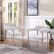 Harmonique Cream Boucle Fabric Metal Arm Chairs (Set of 2)