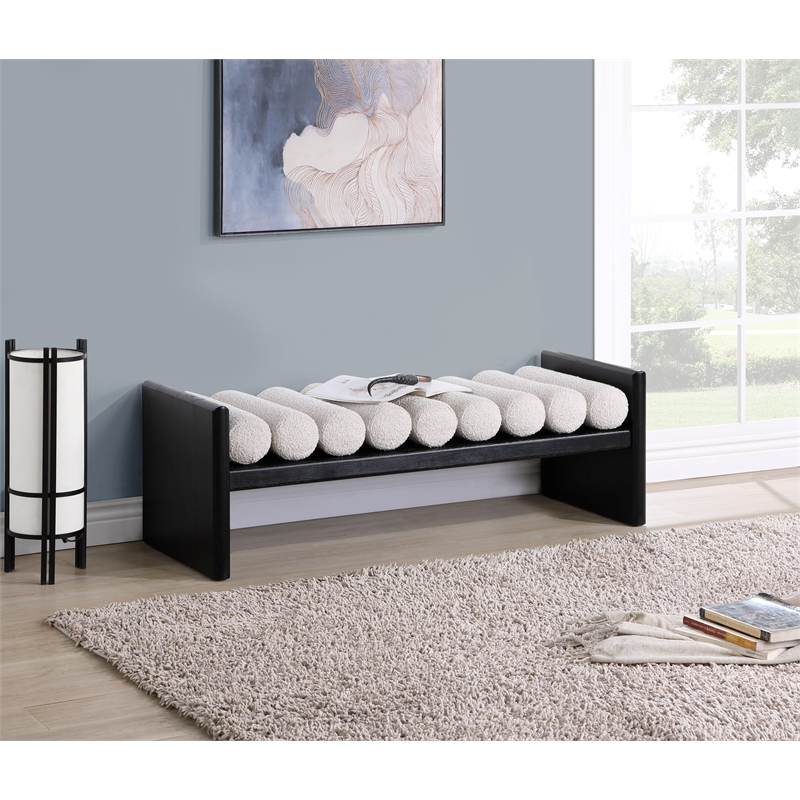 Magnus Black Wood Bedroom Big Bench
