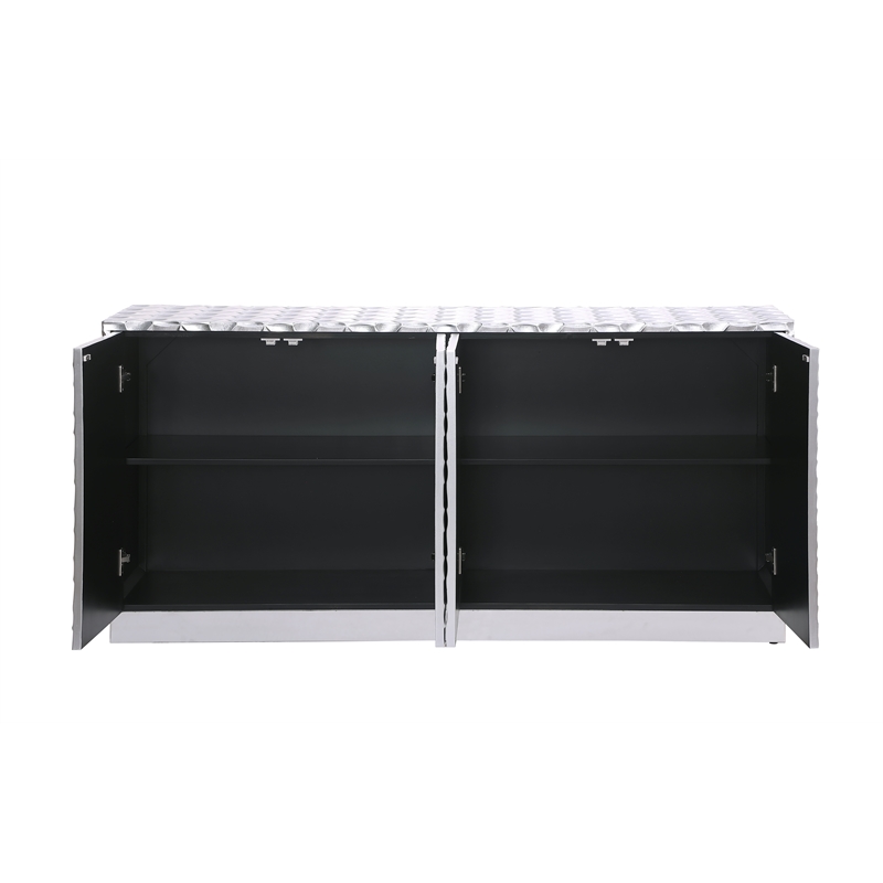 Genova Metallic Silver Wood Sideboard