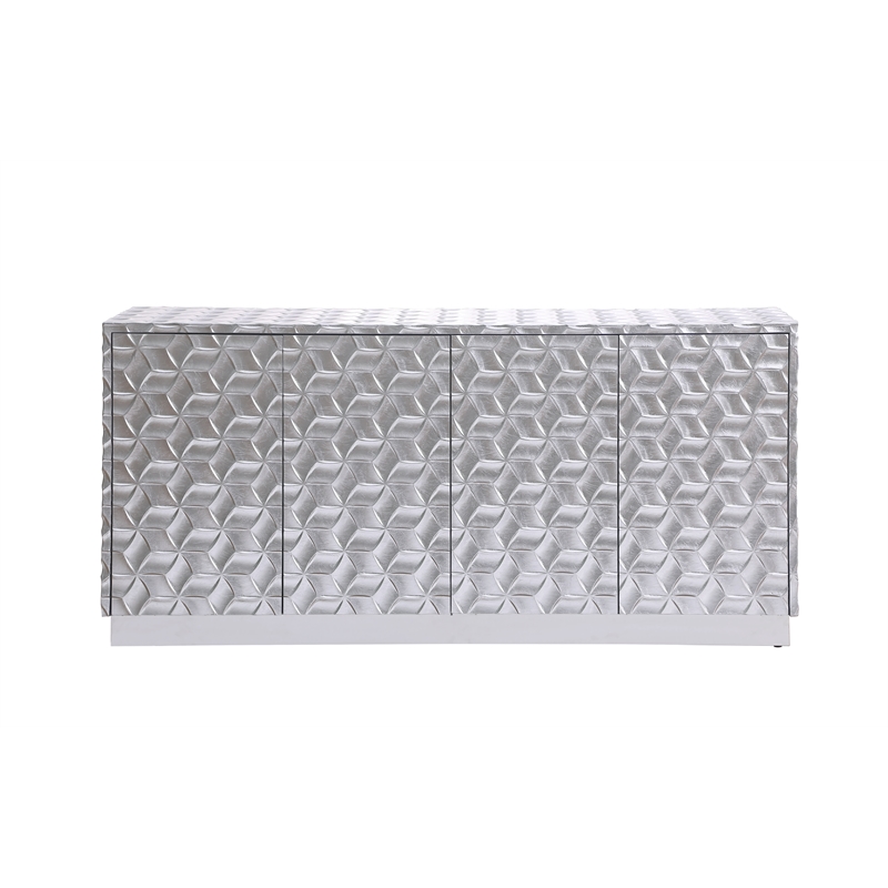 Genova Metallic Silver Wood Sideboard
