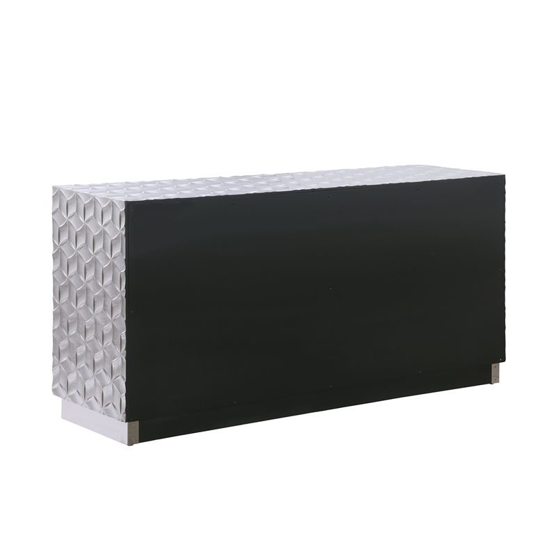 Genova Metallic Silver Wood Sideboard