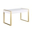 Messina Rectangle White Wood 2 Drawer Computer Desk