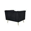 Windsor Flared Arm Velvet Arm Chair in Black