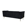 Windsor Flared Arm Velvet Sofa in Black