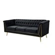 Windsor Flared Arm Velvet Sofa in Black