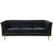 Windsor Flared Arm Velvet Sofa in Black