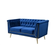 Windsor Flared Arm Velvet Loveseat in Blue