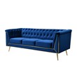 Windsor Flared Arm Velvet Sofa in Blue