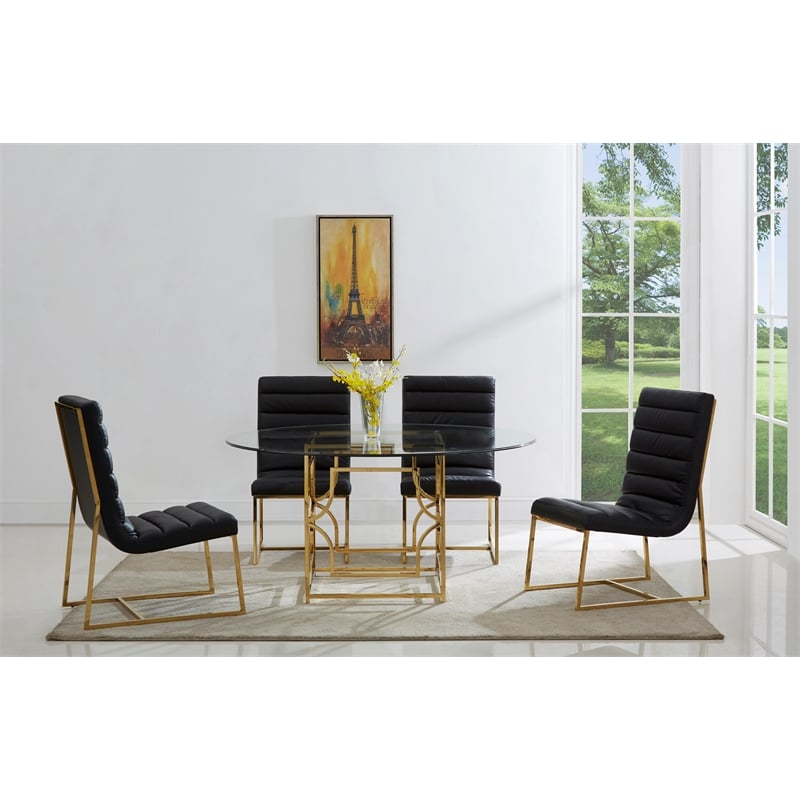 Shane Gold Stainless Steel Square Dining Table Base
