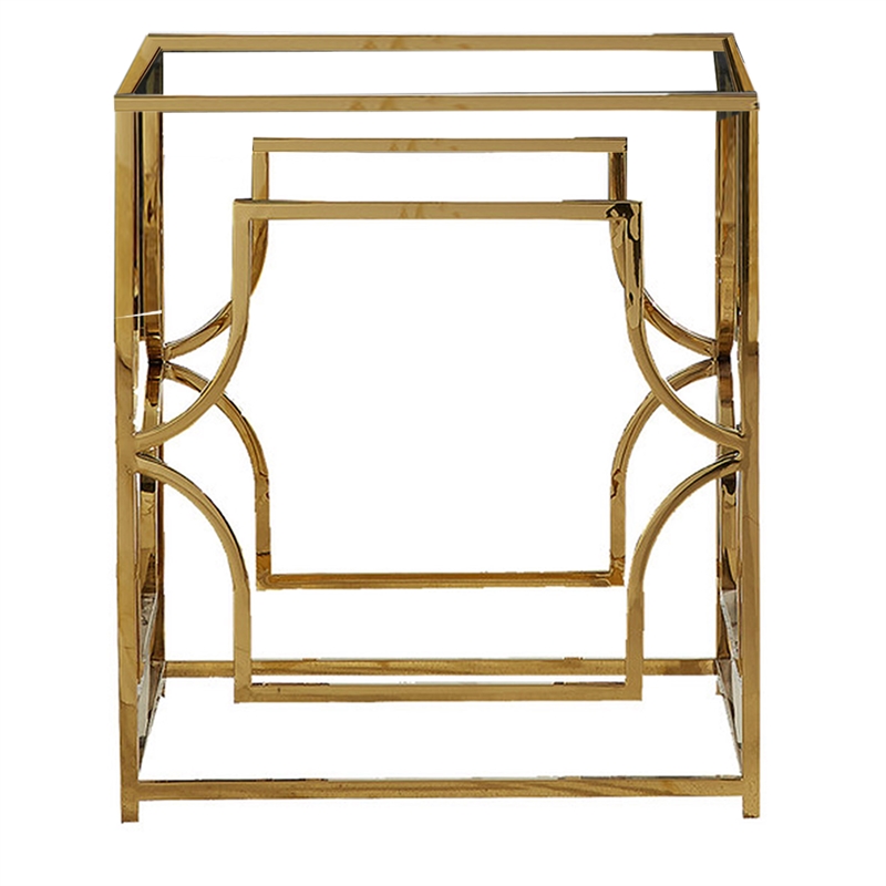 Shane Gold Stainless Steel Square Dining Table Base