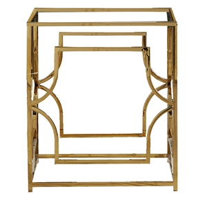 Shane Gold Stainless Steel Square Dining Table Base