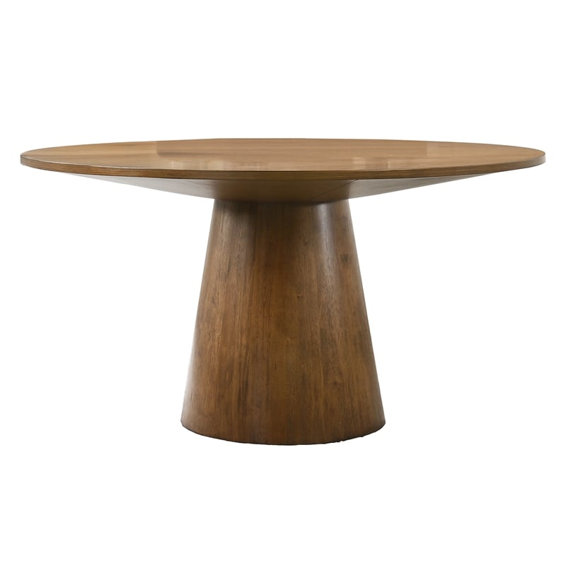 Terra Walnut Wood Pedestal Dining Table