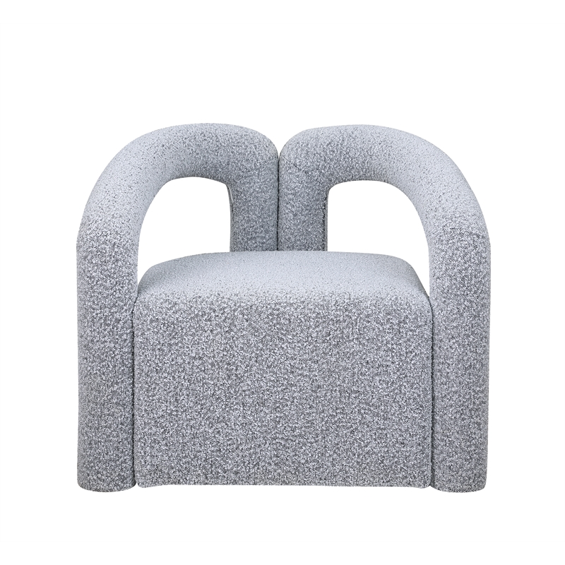 Amari Gray Boucle Fabric Arm Chair