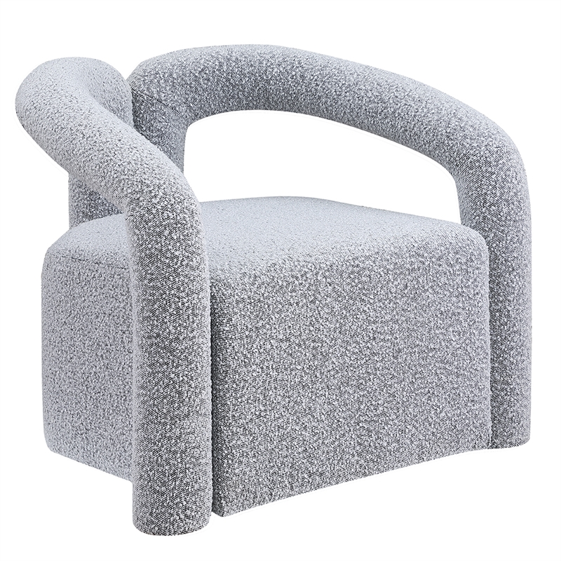 Amari Gray Boucle Fabric Arm Chair