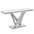 Titan Silver Rectangle Faux Marble Console Table