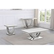 Terracotta Silver Square Faux Marble End Table