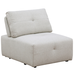 Best Master Maxine Linen Fabric Upholstered Armless Chair in Beige