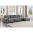 Best Master Maxine Linen Fabric Upholstered Arm Only in Gray