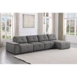 Best Master Maxine Linen Fabric Upholstered Arm Only in Gray