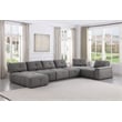 Best Master Maxine Linen Fabric Upholstered Chaise in Gray