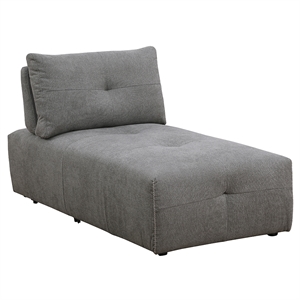 Best Master Maxine Linen Fabric Upholstered Chaise in Gray