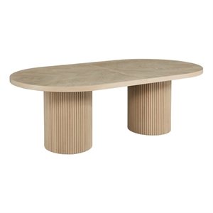 Best Master Furniture Dobby Extendable Oval Wooden Dining Table in Light Oak