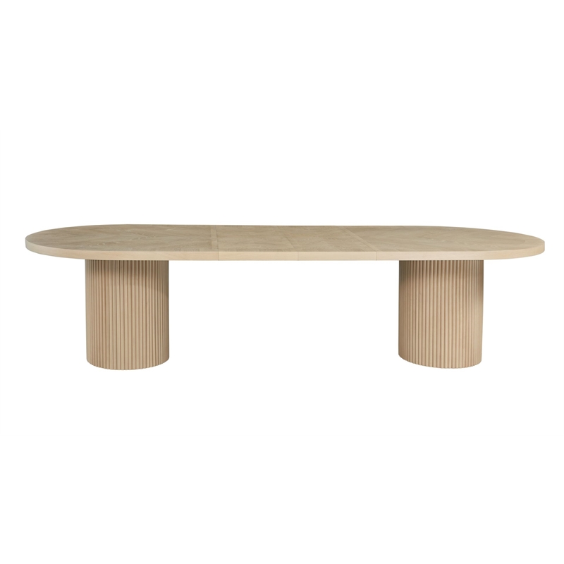 Best Master Furniture Dobby Extendable Oval Wooden Dining Table in Light Oak