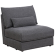 Best Master Claire Linen Fabric Upholstered Armless Chair in Dark Gray