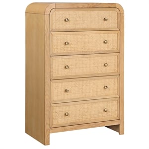 Belmont 5-Drawer Rattan Wood Chest