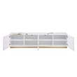 Sanford White High Gloss Wood with Gold Accent Modern TV Stand