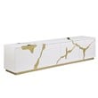 Sanford White High Gloss Wood with Gold Accent Modern TV Stand