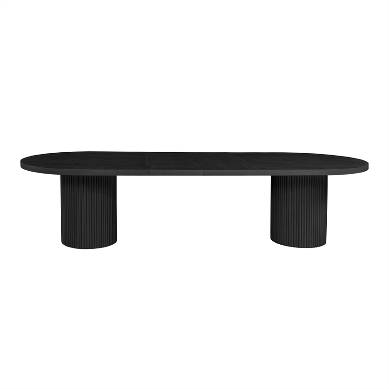 Dobby Mid-Century Modern Extendable Oval Wooden Dining Table (Black)