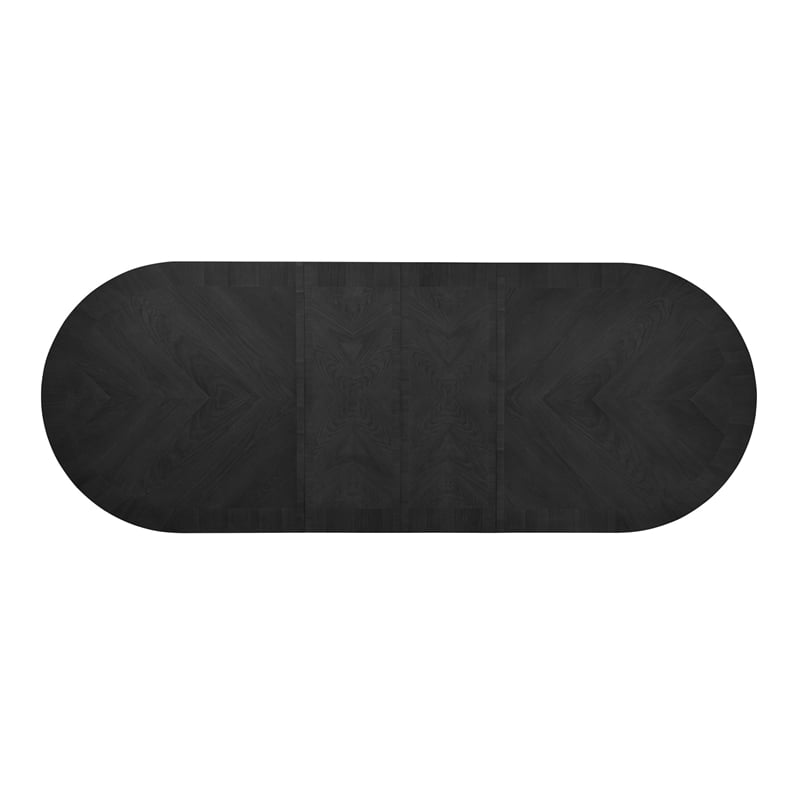 Dobby Mid-Century Modern Extendable Oval Wooden Dining Table (Black)