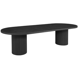 Dobby Mid-Century Modern Extendable Oval Wooden Dining Table (Black)