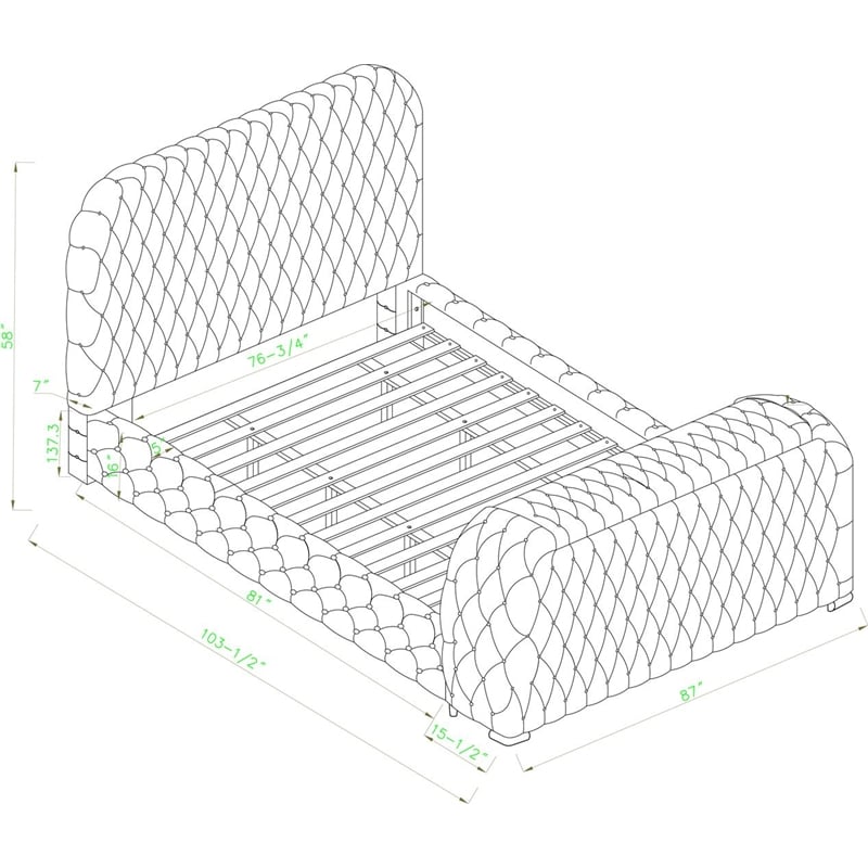 Best Master Furniture Brielle Velvet Bed Frame (Eastern King/Black)