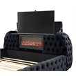 Best Master Furniture Brielle Velvet Bed Frame (Queen/Black)