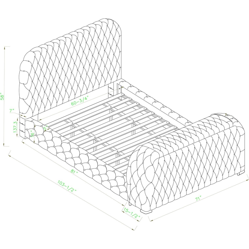 Best Master Furniture Brielle Velvet Bed Frame (Queen/Black)