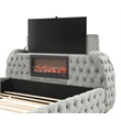 Best Master Furniture Brielle Velvet Bed Frame (California King/Gray)