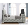 Best Master Furniture Brielle Velvet Bed Frame (Eastern King/Gray)