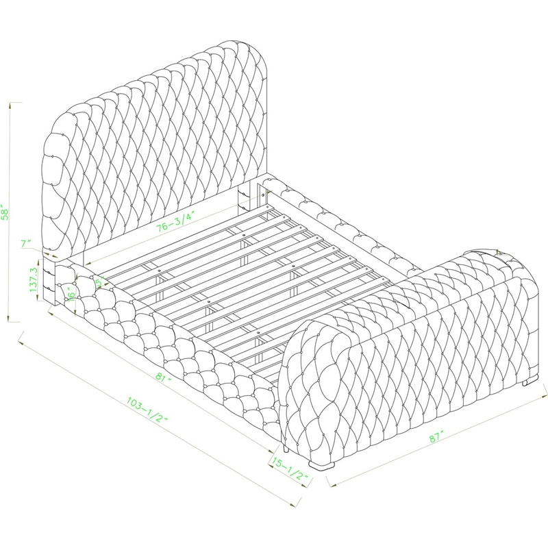 Best Master Furniture Brielle Velvet Bed Frame (Eastern King/Gray)