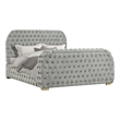 Best Master Furniture Brielle Velvet Bed Frame (Eastern King/Gray)