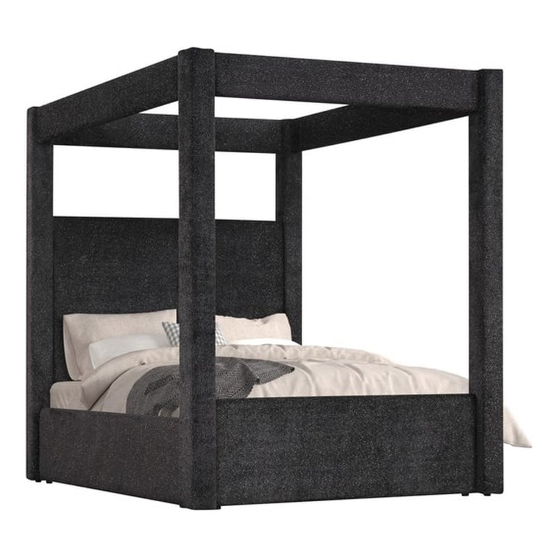 Best Master Furniture Borealis Starry Fabric Bed Frame (California King/ Black)