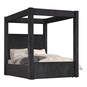 Best Master Furniture Borealis Starry Fabric Bed Frame (Eastern King/ Black)